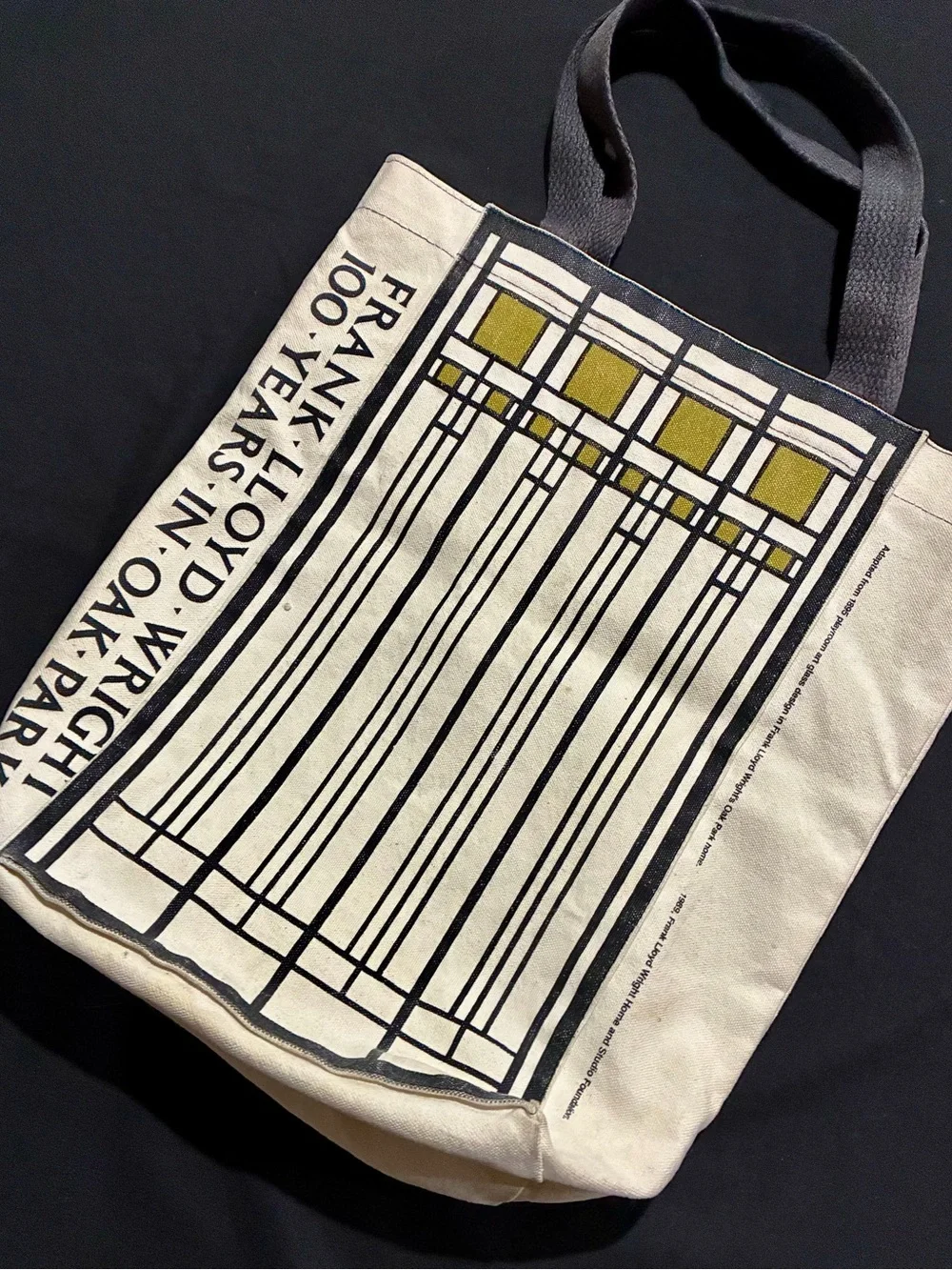 Vintage 1989 Frank Lloyd Wright Canvas Tote Bag